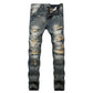 🔥 Nur heute 50 %! Herren zerrissene, schmale, used-out Denim-Jeans
