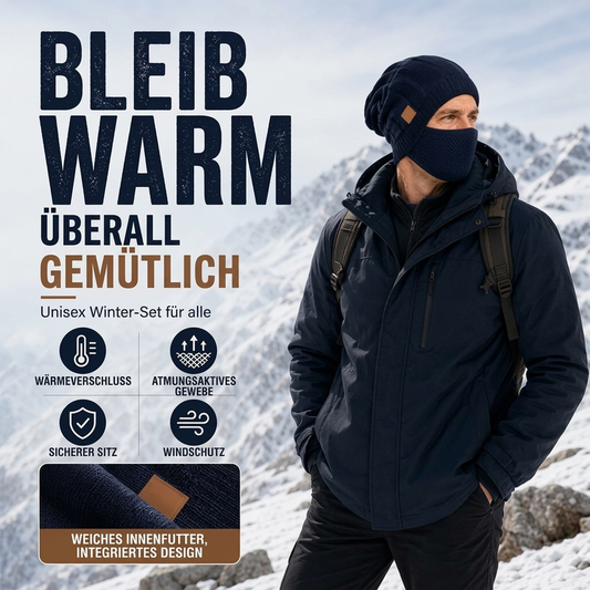 Damen Winter Thermomütze mit integrierter Gesichtsmaske