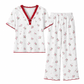 🌟 Bestseller reduziert! Nur diese Woche!🌟 Bedrucktes Pyjama-Set für Damen, kurzärmliges Oberteil und lange Hose