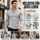 Lässiges Herren-Henley-T-Shirt aus Rippstrick – schmal geschnitten & bequem
