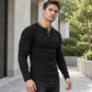 Lässiges Herren-Henley-T-Shirt aus Rippstrick – schmal geschnitten & bequem