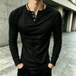 Lässiges Herren-Henley-T-Shirt aus Rippstrick – schmal geschnitten & bequem