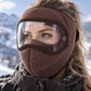 Winter Winddichte Warme Gesichtsmaske mit HD-Schutzbrille