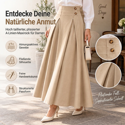 ✨Neu Eingetroffen! Damen High-Waist Plissierter A-Linien Maxirock