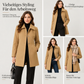 Eleganter mittelalter kariierter Trenchcoat für Damen, vielseitig einsetzbar für Herbst und Winter