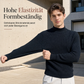 Herren-Strickpullover mit Stehkragen in Unifarben