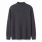 Herren-Strickpullover mit Stehkragen in Unifarben