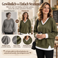 Damen Sweatshirt mit V-Ausschnitt im Layered-Look