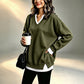 Damen Sweatshirt mit V-Ausschnitt im Layered-Look