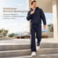 Freizeit 2-Teilig Waffelstrick Trainingsanzug Herren Set, Half Zip Kapuzenpullover Und Gerade Hosen