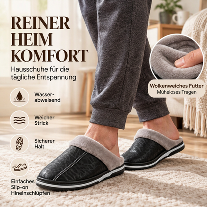 Wasserdichte Winter-Hausschuhe für Herren mit Plüschfutter