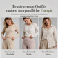 💥 Nur wenig übrig!💥 Zweiteiliges Set für Damen aus Rippstrick: Langarm-Tunika mit hohem Schlitz und Hose