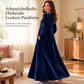 Freizeitkleid aus Samt mit Rundhalsausschnitt und Taschen für Damen