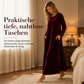 Freizeitkleid aus Samt mit Rundhalsausschnitt und Taschen für Damen