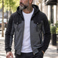 Lässige Herren-Kapuzenjacke mit Farbblockierung und Reißverschluss