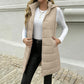 Mittellange, gesteppte Damen-Weste mit Kapuze – warm & bequem
