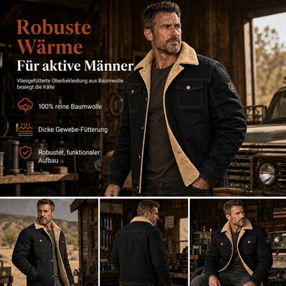 🔥🔥 50% Rabatt + Gratis Versand! ✈✨Warme Herren-Cargo-Jacke aus reiner Baumwolle – dick gefüttert, mit Lapelkragen & lässigem Freizeit-Stil