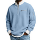 Lässiges Waffelstrick-Viertelreißverschluss-Sweatshirt für Herren