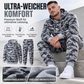 📢🎉50%Rabatt!!!🛍️✨Herren-Kapuzenpullover und Hosen-Set mit Plüschfutter, Camouflage-Muster