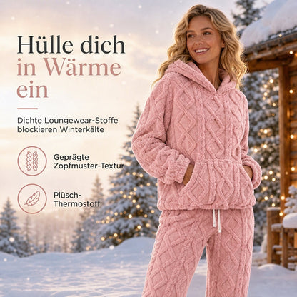 🔥 50% RABATT + GRATIS VERSAND 🚚 Flauschiges 2-teiliges Damen-Loungewear-Set – Hoodie & Hose