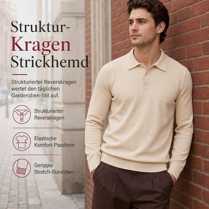 Einfarbiger, langärmliger Herren-Strickpullover – schlicht & vielseitig