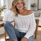 🔥 Nur heute: 50% Rabatt!🔥 Damen schulterfreies kurz geschnittenes Strickpullover