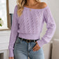 🔥 Nur heute: 50% Rabatt!🔥 Damen schulterfreies kurz geschnittenes Strickpullover