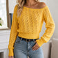 🔥 Nur heute: 50% Rabatt!🔥 Damen schulterfreies kurz geschnittenes Strickpullover