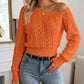 🔥 Nur heute: 50% Rabatt!🔥 Damen schulterfreies kurz geschnittenes Strickpullover