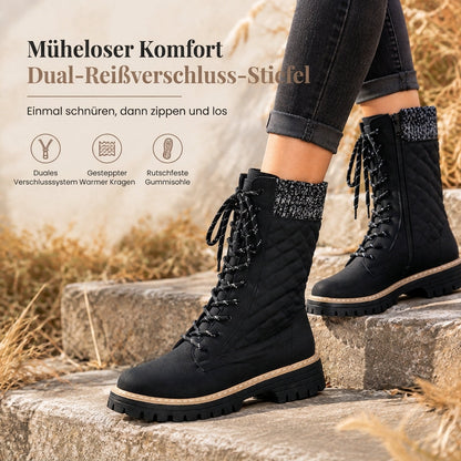 🎯 50% Rabatt + Gratis Versand! 🚚 Damen-Stiefeletten in Übergröße – runde Zehenpartie & Plateau-Sohle, ideal für Herbst