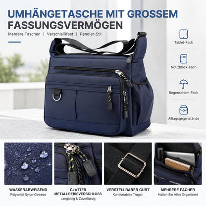 👜💼 Langlebige Herren-Umhängetasche mit großem Fassungsvermögen – mehrere Taschen & ideal für Business und Freizeit