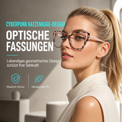Cyberpunk Cat-Eye Blaulichtfilter-Brille für Damen – trendige photochrome Gläser