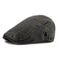 Unisex Vintage Distressed Baskenmützen Flache Schirmmütze