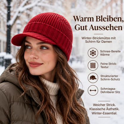 🧢❄️ Unisex-Wollmütze mit Schirm – warm, bequem & vielseitig