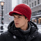 🧢❄️ Unisex-Wollmütze mit Schirm – warm, bequem & vielseitig