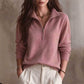 Damen Freizeit einfarbiges Halbzip-Sweatshirt