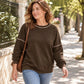 Locker geschnittenes Rundhalsshirt aus Sweatstoff für Damen