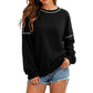 Locker geschnittenes Rundhalsshirt aus Sweatstoff für Damen