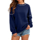 Locker geschnittenes Rundhalsshirt aus Sweatstoff für Damen