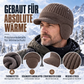 Herren Winter Strickmütze mit Schirm und Ohrenklappen