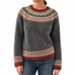 🎄 Nur heute 50%! Vintage Fair-Isle-Strickpullover für Damen – locker sitzend, mit Rundhals & Farbblock-Design ✨