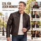💥 50% RABATT + GRATIS VERSAND 📦 Stylische Herren-PU-Lederjacke mit Stehkragen