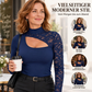 Damen schickes asymmetrisches Spitzentop mit Ausschnitt