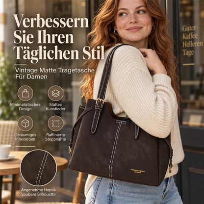 Retro bestumpfte PU-Leder-Handtasche