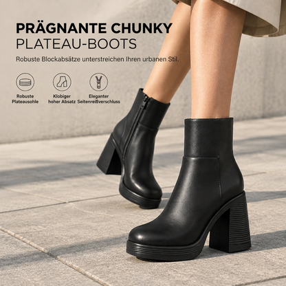 💥 GRATIS VERSAND 📦 Klobige Plateau-Stiefeletten mit dickem Blockabsatz – robust & stylisch 👢