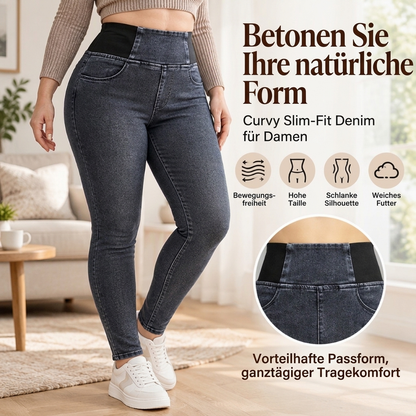 Damen elastische Skinny Jeans mit hohem Bund
