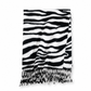 Damen Zebra Print Kunstkaschmir Schal, dicker warmer Winter Stola mit Fransen