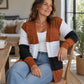 Damen-Strickjacke mit Farbblock-Design und offener Front – lässig & vielseitig
