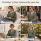 Freizeit-Langarmshirt mit V-Ausschnitt für Damen