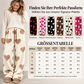 Damen-Plüschhose mit Herzprint und weitem Bein